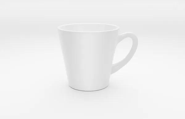 Біла Чашка Кави Білому Тлі — стокове фото