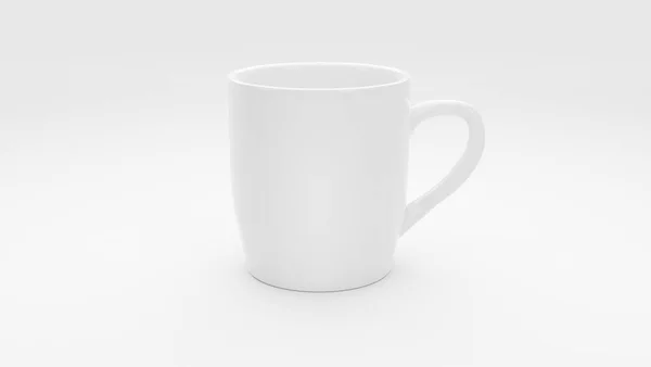 White Cup Coffee White Background — Stock Photo, Image