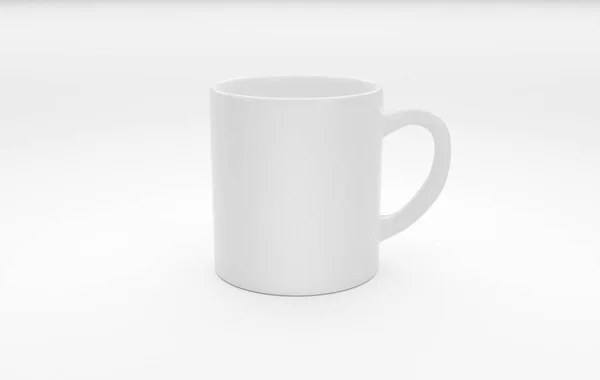 Белая Чашка Кофе Белом Фоне — стоковое фото