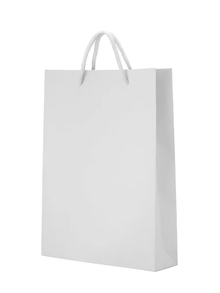 White Empty Paper Bag Isolated White Background Design — Stock Photo, Image