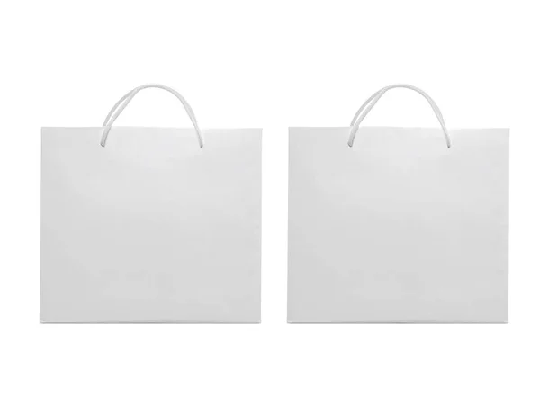 Weiße Leere Papiertüte Isoliert Auf Weißem Hintergrund Für Design — Stockfoto