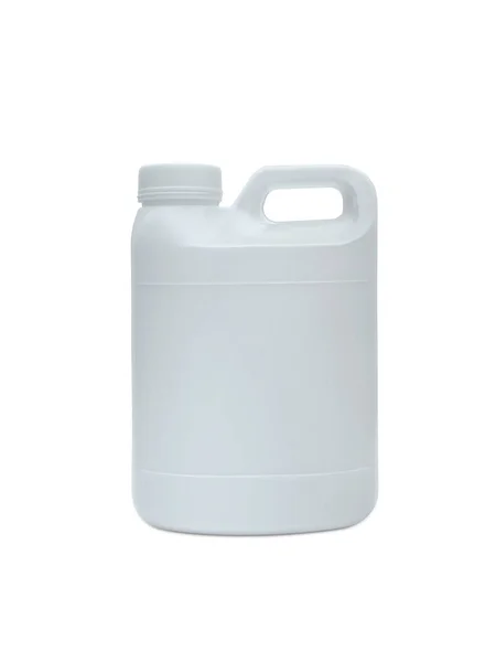 White Plastic Jerry Can Isolated White Background — Stock Photo, Image
