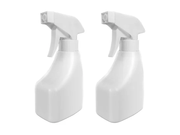 Bianco Spray Bottiglia Isolata Bianco — Foto Stock