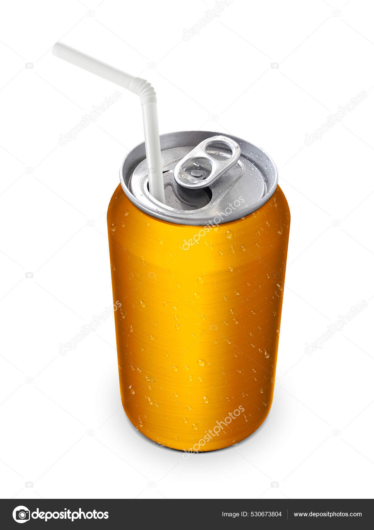 Aluminum Can Ring Pull Straw Isolated White Stock Photo by
