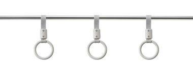 Metrodaki el kolu döngüsü beyaz arka planda izole edilmiş.