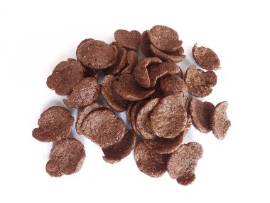 Çikolatalı Mısır gevreği beyaz zemin üzerine