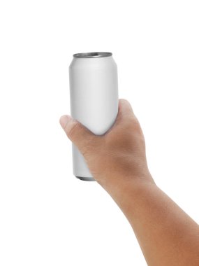 Beyaz arka plan üzerinde adam tutarak Alüminyum miyim