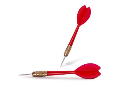 beyaz arkaplanda izole edilmiş dart