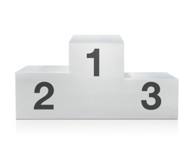 kazanan podyum beyaz arka plan üzerinde