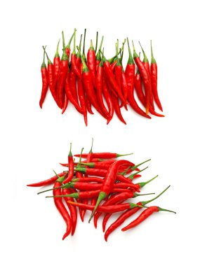 Kırmızı biber beyaz arkaplan kırpma yolunda izole edildi