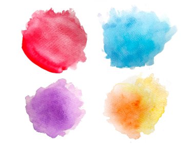 Soyut suluboya el boyası dokusu, beyaz arkaplanda izole edilmiş.