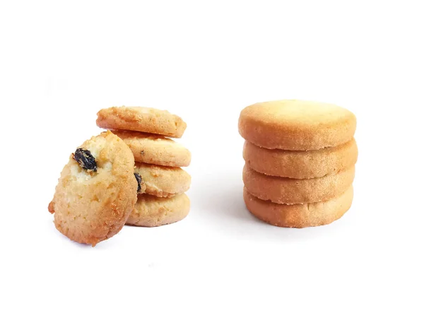 Galletas Mantequilla Aisladas Sobre Fondo Blanco — Foto de Stock