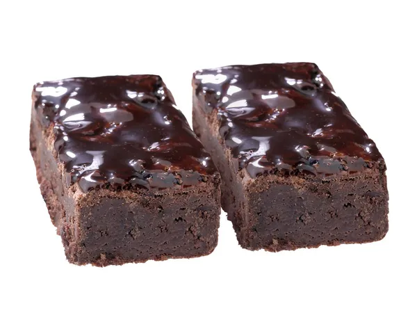 Brownie Chocolate Aislado Sobre Fondo Blanco — Foto de Stock