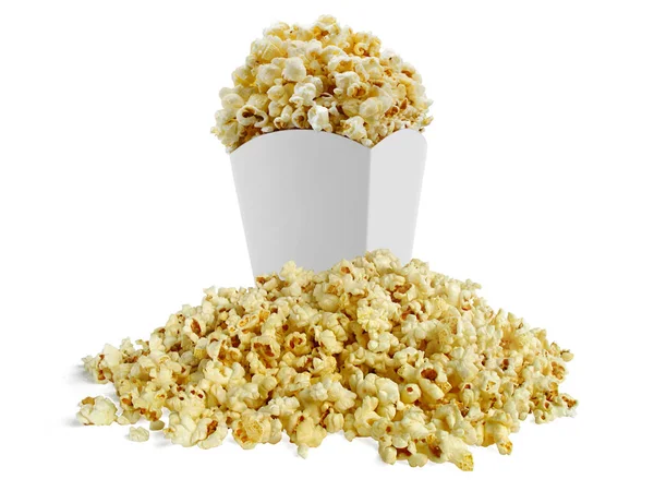 Popcorn Liście Białym Tle — Zdjęcie stockowe