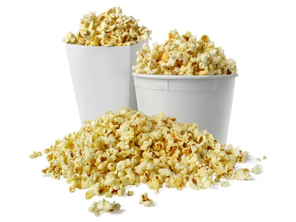 Popcorn Liście Białym Tle — Zdjęcie stockowe
