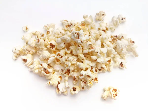 Popcorn Izolowany Białym Tle — Zdjęcie stockowe