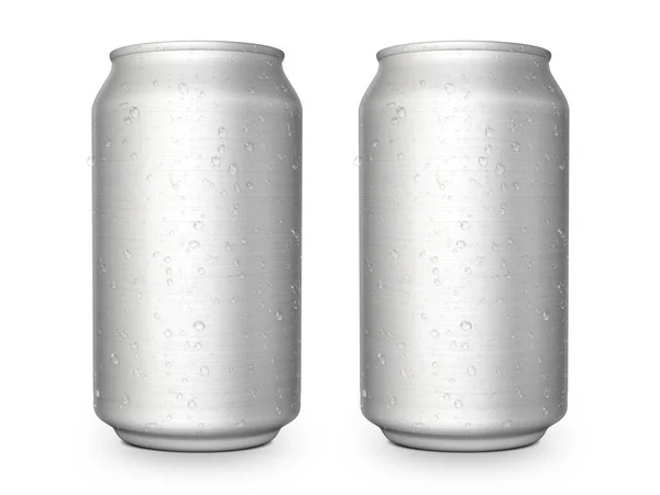 白色底座铝罐设计 — 图库照片
