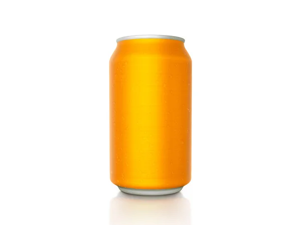 Orange Aluminiumburk Isolerad Vit — Stockfoto