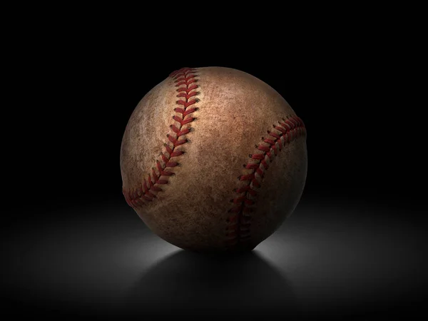 Baseballball Auf Schwarzem Hintergrund — Stockfoto