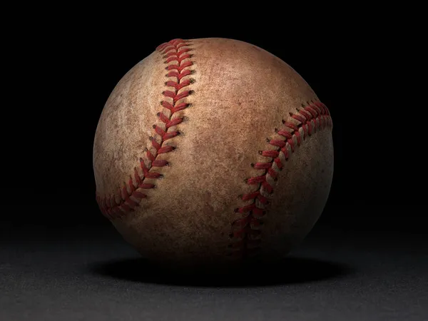 黒の背景に野球のボール — ストック写真