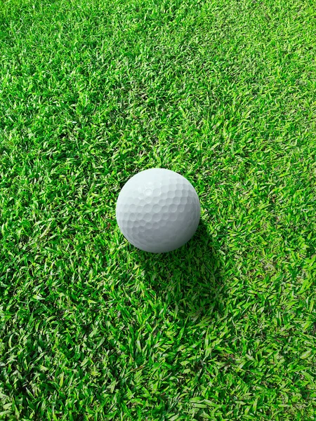 Golfschläger Und Ball Auf Dem Grünen Platz Aus Nächster Nähe — Stockfoto