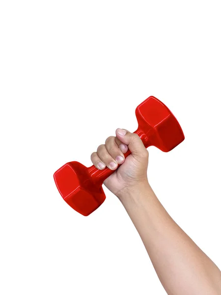 Hand Holding Dumbell Isolated White Background — Stock Photo, Image