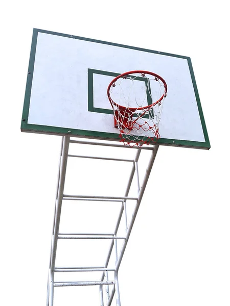 Basketbalový Koš Izolované Bílém Pozadí — Stock fotografie