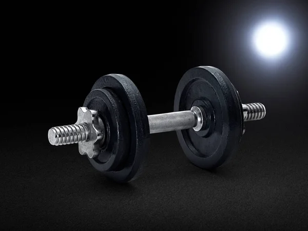 Dumbell Fekete Háttér — Stock Fotó