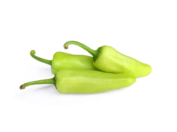 Groene Chili Peper Geïsoleerd Een Witte Achtergrond — Stockfoto