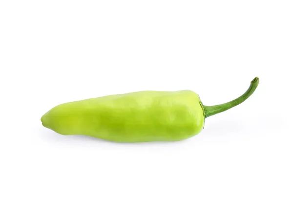 Groene Chili Peper Geïsoleerd Een Witte Achtergrond — Stockfoto