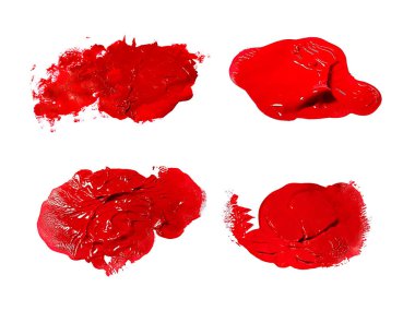 Beyaz arka plan üzerinde izole kırmızı fırça darbesi