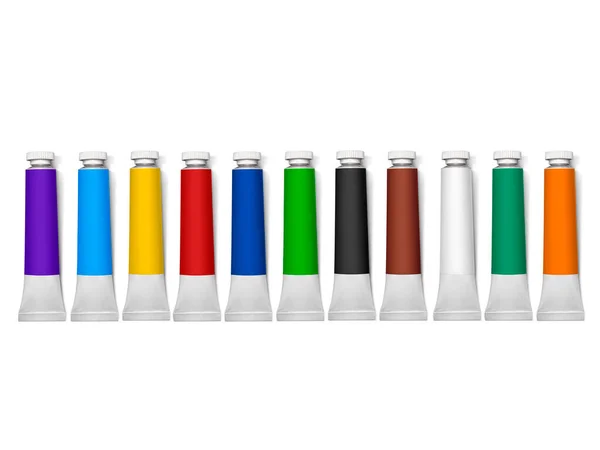 Set Colored Tubes White Background — Stock Photo, Image