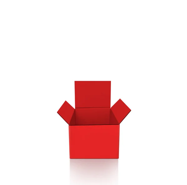 Öffnen Sie Die Roten Geschenkboxen Auf Weißem Hintergrund — Stockfoto
