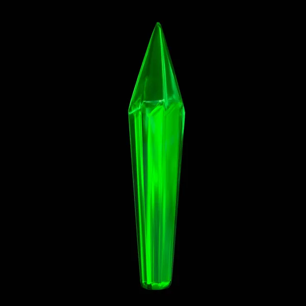 3D渲染 翡翠绿色水晶黑色背景 天然金块 神秘配件 — 图库照片