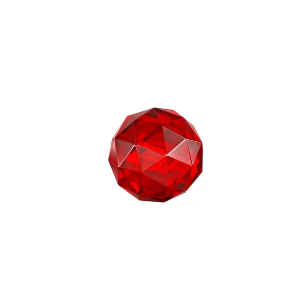 Render Emerald Red Crystal Isolated White Background Gems Natural Nuggets — стоковое фото
