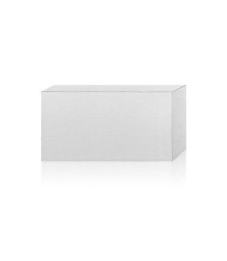 Beyaz arka planda ambalaj tasarımı için hazır izole boş ambalaj beyaz karton kutu