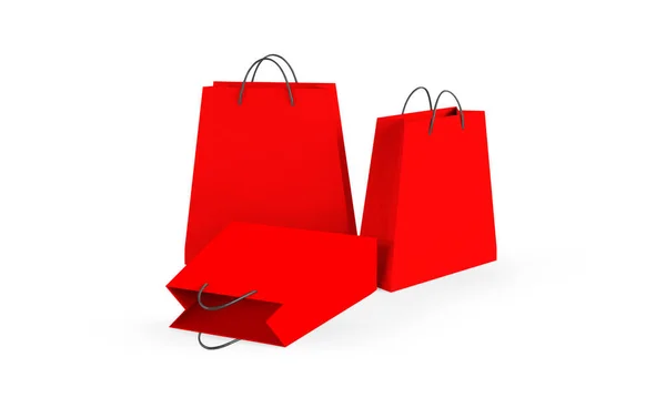 Red Empty Shopping Bag Advertising Branding Render — Fotografia de Stock