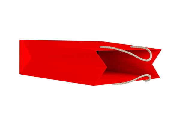 Rote Leere Einkaufstasche Für Werbung Und Branding Renderer — Stockfoto
