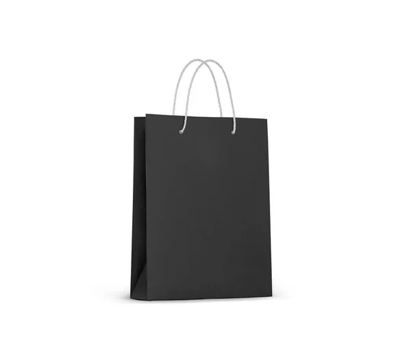 Black Paper Bag Isolated White Background — Stock Photo, Image