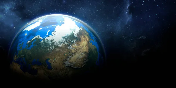 Ziemska Planeta Kosmicznym Kolażu Tapeta Abstrakcyjna Niebieski Marmur Nasz Dom — Zdjęcie stockowe
