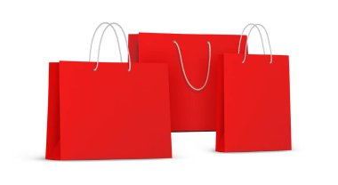 Reklam ve markalaşma için kırmızı boş alışveriş torbası