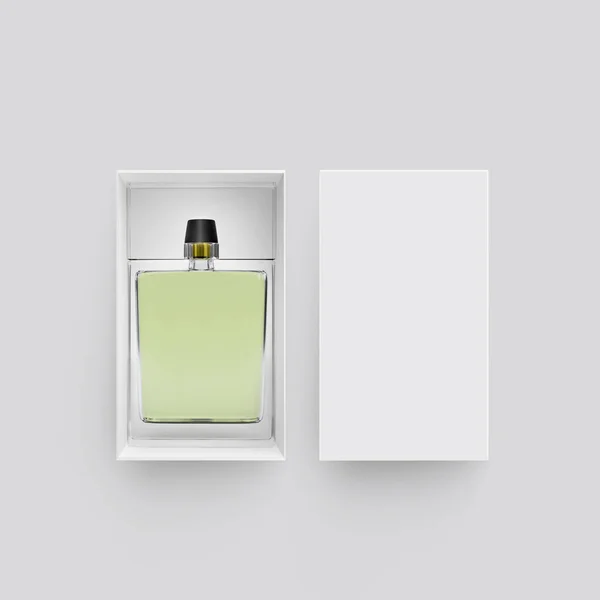 Blank Perfume Bottle Hard Box Branding Render Illustration — Stock Photo, Image