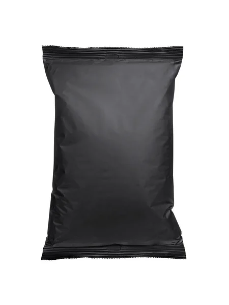 Black Foil Food Package Mockup Template Design Use — ストック写真