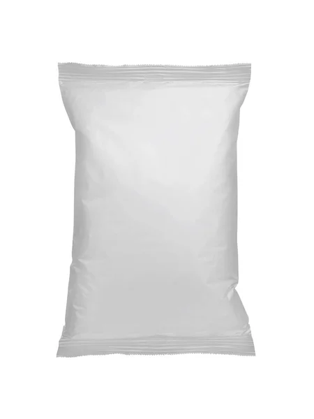 White Foil Food Package Mockup Template Design Use — Foto de Stock