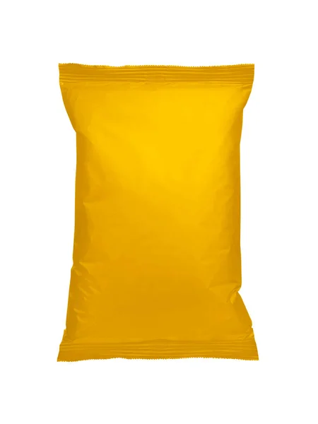 Yellow Foil Food Package Mockup Template Design Use — ストック写真