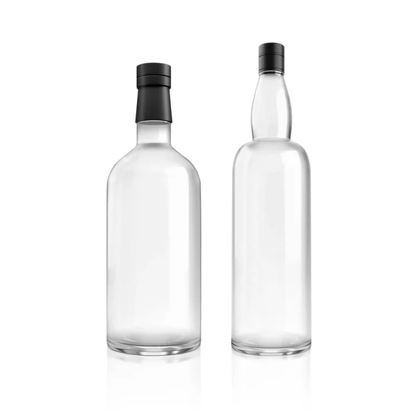 白色背景的酒瓶 3D渲染 — 图库照片