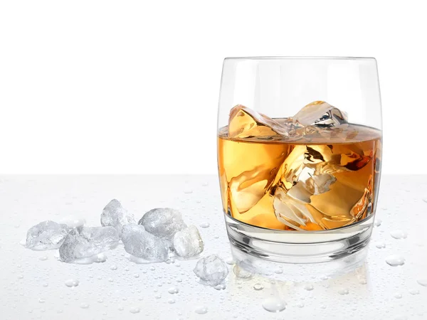 Whiskey Glass Water Drop Floor — 스톡 사진