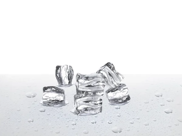 Ice Cubes Floor Water Droplets — ストック写真
