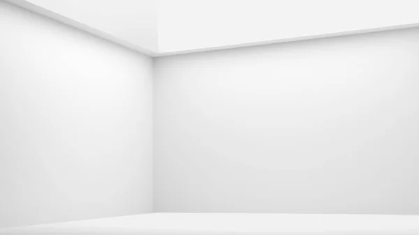 Leerer Raum Mit Weißen Wänden Boden Und Decke Und Mit — Stockfoto