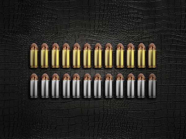 Bullets Black Leather Background — Foto de Stock